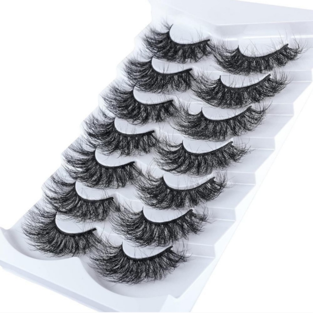3 x 7 Pair Faux Mink Cat Eye Lashes Mink Natural Look Fluffy Wispy